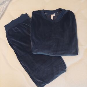 Women’s Joyspun Navy Chenille Ribbed Pajama Set